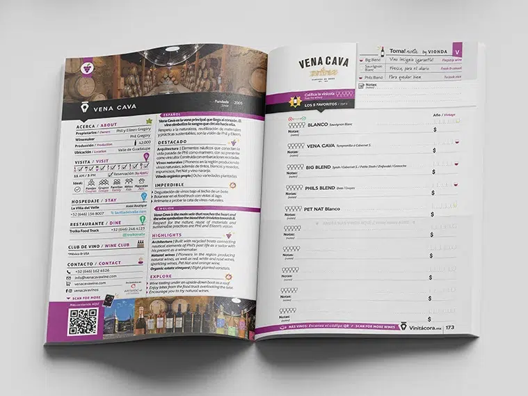 paginas internas vinitacora ejemplo